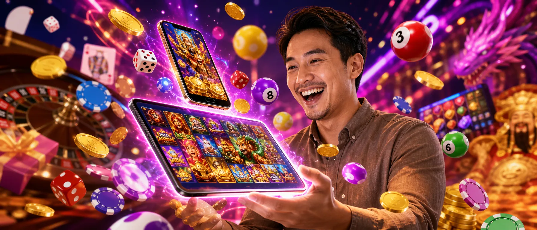 Help with deposits and withdrawals on Bonus888. If you have a question about topping up your account or get… – neon arcade purple illustration